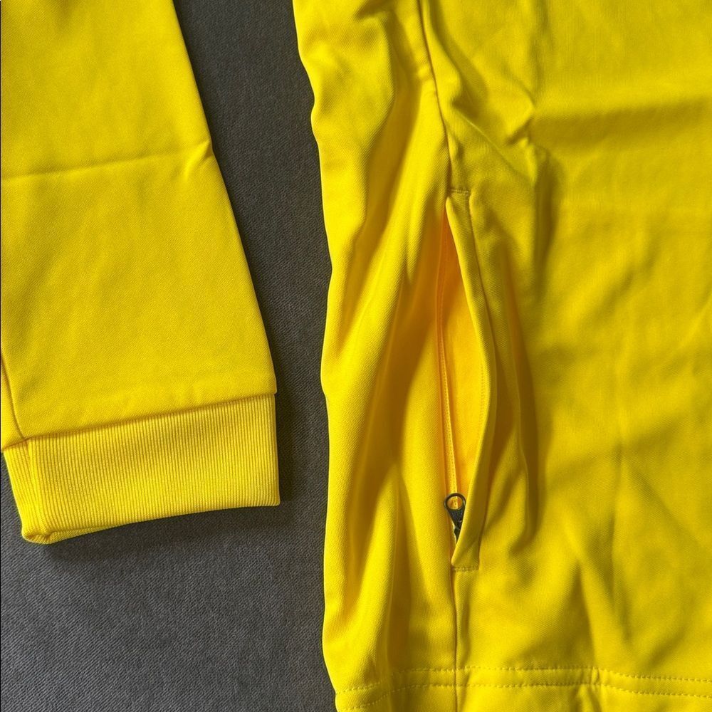 Nike Youth Unisex Dri-Fit Training Sport Track Jacket Yellow Zip Pockets SMALL - Picture 5 of 7